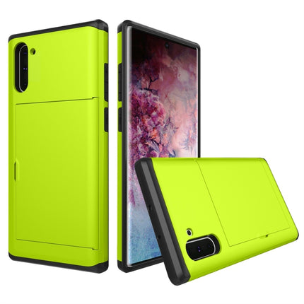 Shockproof Rugged Armor Protective Case with Card Slot for Galaxy Note 10(Green)-garmade.com
