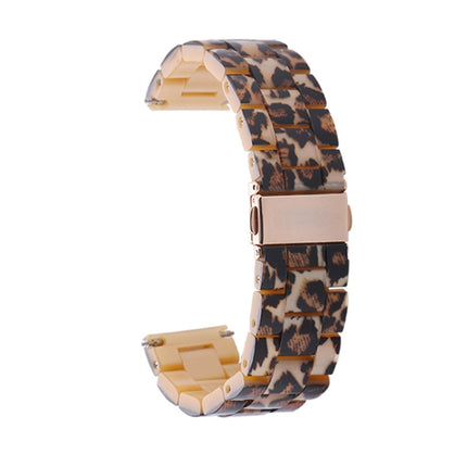 Leopard Pattern Gold Buckle Simple Fashion Resin Watch Strap for 20mm Connection Smart Watch-garmade.com