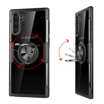 Transparent TPU Protective Case with 360 Degree Magnetic Rotation Holder For Galaxy Note 10(Black)-garmade.com
