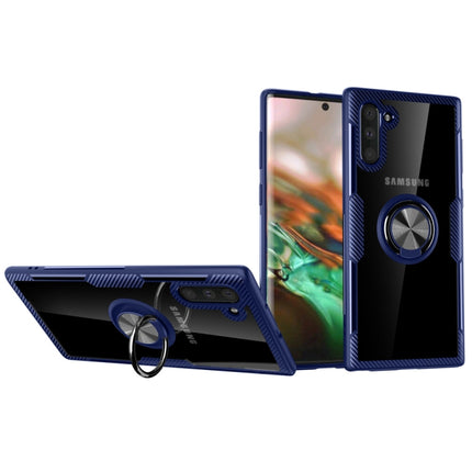 Transparent TPU Protective Case with 360 Degree Magnetic Rotation Holder For Galaxy Note 10(Blue)-garmade.com