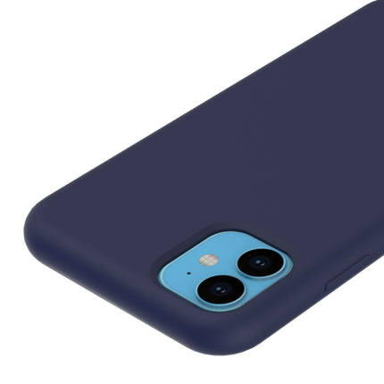 Solid Color Liquid Silicone Shockproof Case For iPhone 11(Navy Blue)-garmade.com