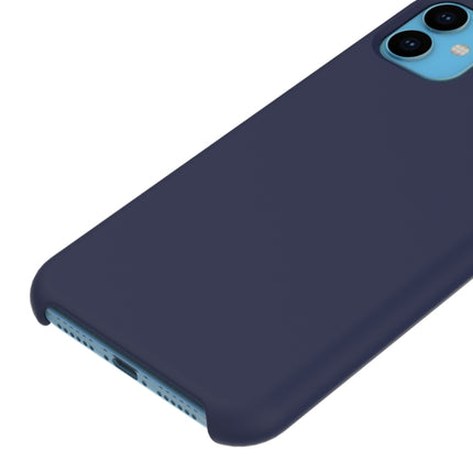 Solid Color Liquid Silicone Shockproof Case For iPhone 11(Navy Blue)-garmade.com