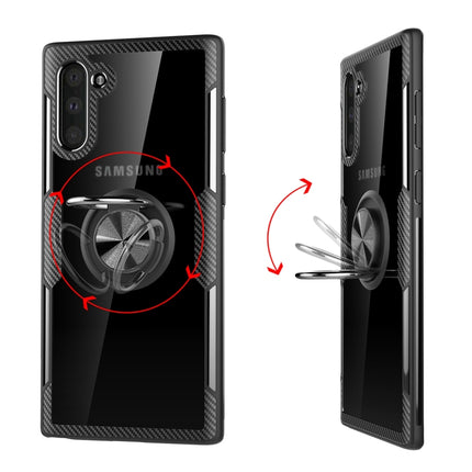 Scratchproof TPU + Acrylic Ring Bracket Protective Case For Galaxy Note 10(Black)-garmade.com