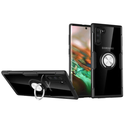 Scratchproof TPU + Acrylic Ring Bracket Protective Case For Galaxy Note 10(Silver)-garmade.com