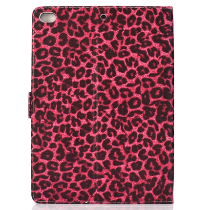 Colored Pattern Drawing Horizontal Flip PU Leather Case with Three-folding Holder & Sleep / Wake-up Function for iPad 5 / 6 / 8(Red leopard grain)-garmade.com