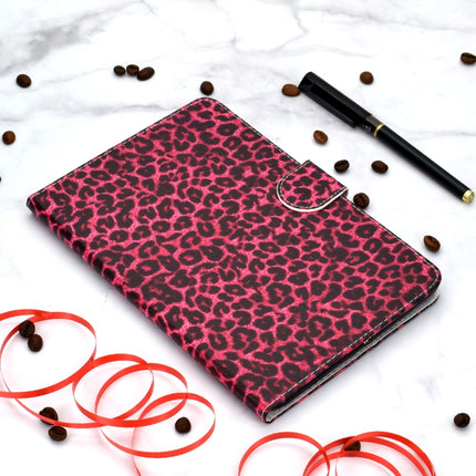 Colored Pattern Drawing Horizontal Flip PU Leather Case with Three-folding Holder & Sleep / Wake-up Function for iPad 5 / 6 / 8(Red leopard grain)-garmade.com