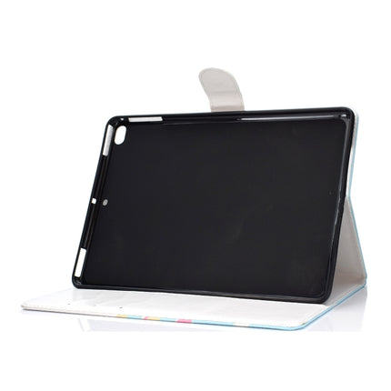 Colored Pattern Drawing Horizontal Flip PU Leather Case with Three-folding Holder & Sleep / Wake-up Function for iPad 5 / 6 / 8(Flower)-garmade.com