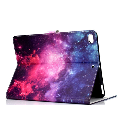 Colored Pattern Drawing Horizontal Flip PU Leather Case with Three-folding Holder & Sleep / Wake-up Functionfor for iPad 5 / 6 / 8(Starry sky)-garmade.com