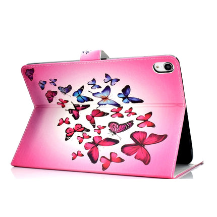 Colored Pattern Drawing Horizontal Flip PU Leather Case with Three-folding Holder & Sleep / Wake-up Function for iPad Pro 11(Colorful butterfly)-garmade.com
