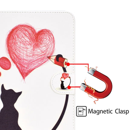 Colored Pattern Drawing Horizontal Flip PU Leather Case with Three-folding Holder & Sleep / Wake-up Function for Mini 1 / 2 / 3 / 4(Love cats)-garmade.com