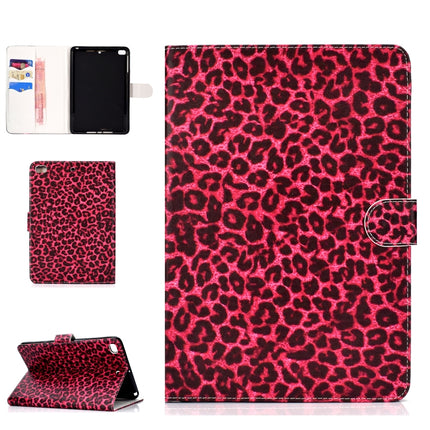 Colored Pattern Drawing Horizontal Flip PU Leather Case with Three-folding Holder & Sleep / Wake-up Function for Mini 1 / 2 / 3 / 4(Red leopard grain)-garmade.com