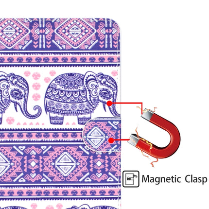 Colored Pattern Drawing Horizontal Flip PU Leather Case with Three-folding Holder & Sleep / Wake-up Function for Mini 1 / 2 / 3 / 4(Totem elephant)-garmade.com