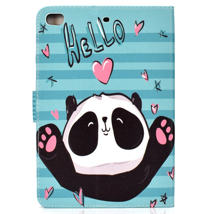 Colored Pattern Drawing Horizontal Flip PU Leather Case with Three-folding Holder & Sleep / Wake-up Function for Mini 1 / 2 / 3 / 4(Lovely panda)-garmade.com