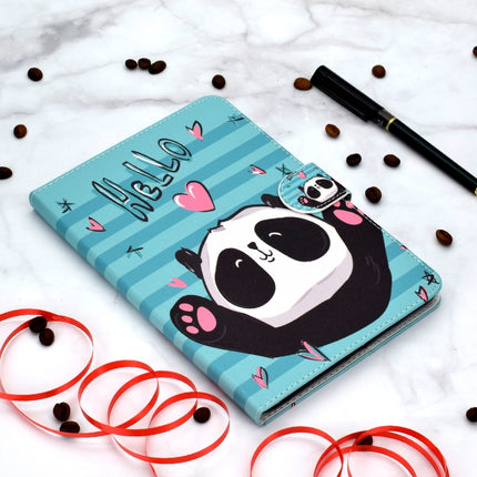 Colored Pattern Drawing Horizontal Flip PU Leather Case with Three-folding Holder & Sleep / Wake-up Function for Mini 1 / 2 / 3 / 4(Lovely panda)-garmade.com