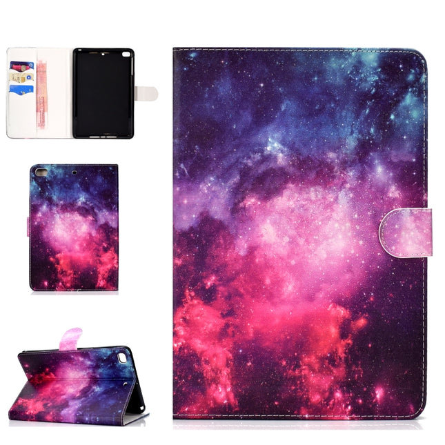 Colored Pattern Drawing Horizontal Flip PU Leather Case with Three-folding Holder & Sleep / Wake-up Function for Mini 1 / 2 / 3 / 4(Starry sky)-garmade.com