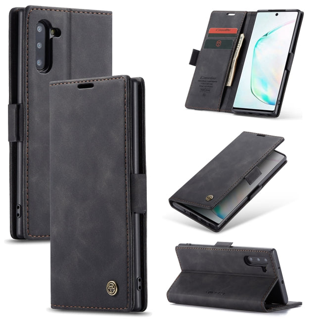CaseMe-013 Multifunctional Horizontal Flip Leather Case with Card Slot & Holder for Galaxy Note 10(Black)-garmade.com
