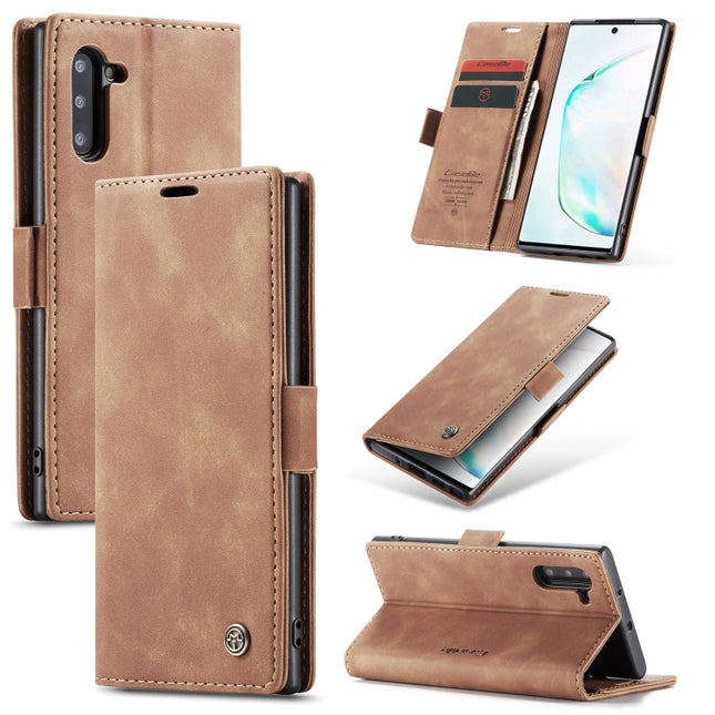 CaseMe-013 Multifunctional Horizontal Flip Leather Case with Card Slot & Holder for Galaxy Note 10(Brown)-garmade.com