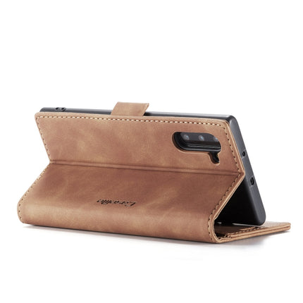 CaseMe-013 Multifunctional Horizontal Flip Leather Case with Card Slot & Holder for Galaxy Note 10(Brown)-garmade.com