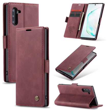 CaseMe-013 Multifunctional Horizontal Flip Leather Case with Card Slot & Holder for Galaxy Note 10(Red Wine)-garmade.com