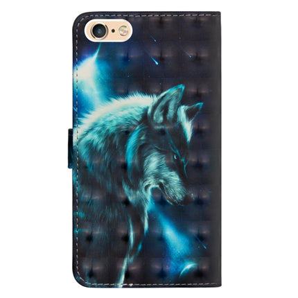 3D Painting Pattern Horizontal Flip TPU + PU Leather Case with Holder & Card Slots & Wallet For iPhone 6 Plus / 6s Plus(Wolf)-garmade.com
