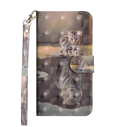 3D Painting Pattern Horizontal Flip TPU + PU Leather Case with Holder & Card Slots & Wallet For iPhone 6 Plus / 6s Plus(Cat Tiger)-garmade.com