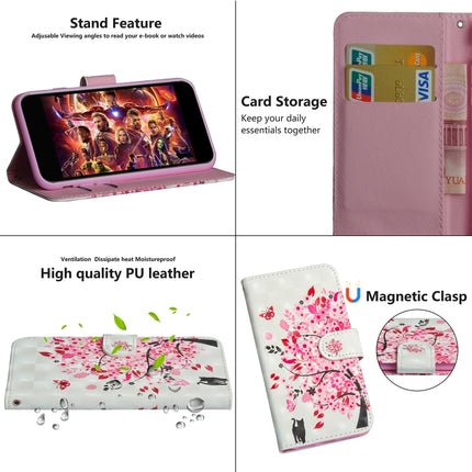 3D Painting Pattern Horizontal Flip TPU + PU Leather Case with Holder & Card Slots & Wallet For iPhone 6 Plus / 6s Plus(Tree Cat)-garmade.com
