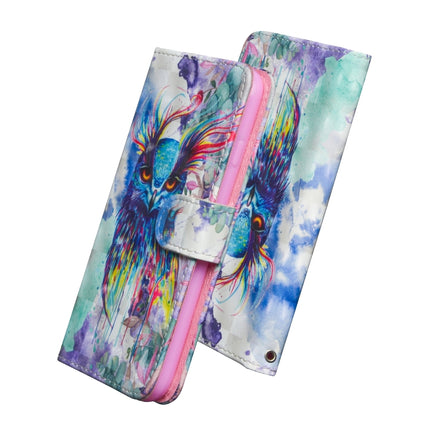3D Painting Pattern Horizontal Flip TPU + PU Leather Case with Holder & Card Slots & Wallet For iPhone 6 / 6s(Watercolor Owl)-garmade.com