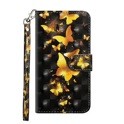 3D Painting Pattern Horizontal Flip TPU + PU Leather Case with Holder & Card Slots & Wallet For iPhone XS / X(Golden Butterfly)-garmade.com