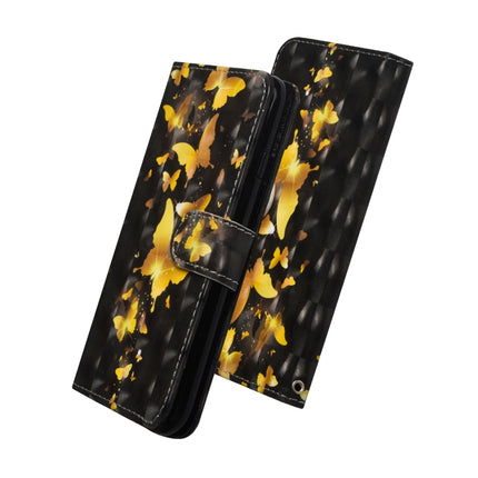 3D Painting Pattern Horizontal Flip TPU + PU Leather Case with Holder & Card Slots & Wallet For iPhone XS / X(Golden Butterfly)-garmade.com