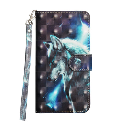 3D Painting Pattern Horizontal Flip TPU + PU Leather Case with Holder & Card Slots & Wallet For iPhone XS / X(Wolf)-garmade.com