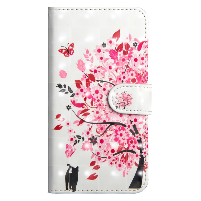 3D Painting Pattern Horizontal Flip TPU + PU Leather Case with Holder & Card Slots & Wallet For iPhone XS / X(Tree Cat)-garmade.com