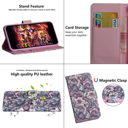 3D Painting Pattern Horizontal Flip TPU + PU Leather Case with Holder & Card Slots & Wallet For iPhone XS / X(Spiral Pattern)-garmade.com