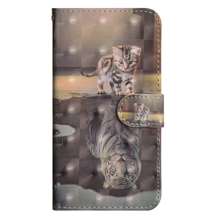 3D Painting Pattern Horizontal Flip TPU + PU Leather Case with Holder & Card Slots & Wallet For iPhone XS Max(Cat Tiger)-garmade.com