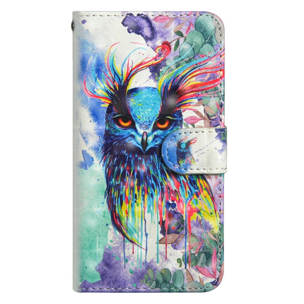 3D Painting Pattern Horizontal Flip TPU + PU Leather Case with Holder & Card Slots & Wallet For iPhone XS Max(Watercolor Owl)-garmade.com