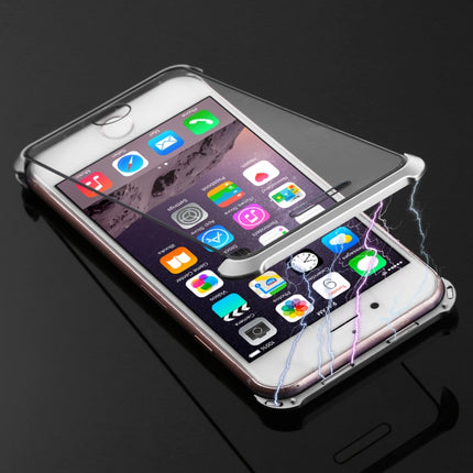 Ultra-Thin Angular Frame Magnetic Absorption Double-Sided Tempered Glass Shell for iPhone 8(Silver)-garmade.com