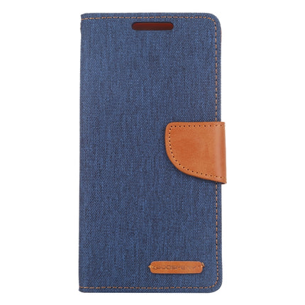 GOOSPERY CANVAS DIARY Horizontal Flip PU Leather Case with Card Slots & Wallet & Holder for Galaxy Note 10(Navy Blue)-garmade.com