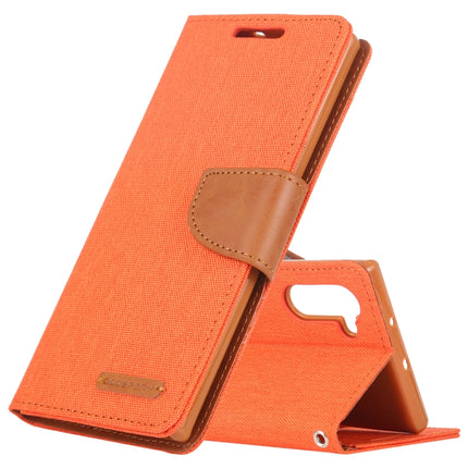 GOOSPERY CANVAS DIARY Horizontal Flip PU Leather Case with Card Slots & Wallet & Holder for Galaxy Note 10(Orange)-garmade.com