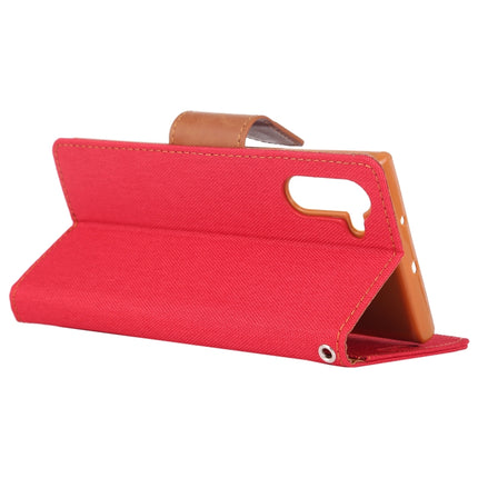 GOOSPERY CANVAS DIARY Horizontal Flip PU Leather Case with Card Slots & Wallet & Holder for Galaxy Note 10(Red)-garmade.com