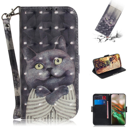 3D Colored Drawing Horizontal Flip Leather Case, with Holder & Card Slot & Wallet For Galaxy Note 10(Embrace Cat)-garmade.com