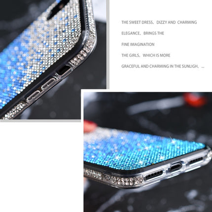 TPU + Epoxy Flash Diamond Tri-Color Gradient Phone Protective Case for iPhone XS Max(Gradient Green)-garmade.com
