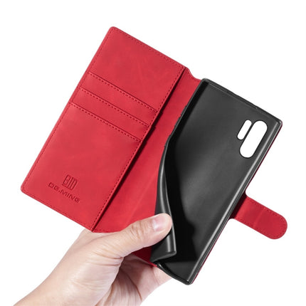 DG.MING Retro Oil Side Horizontal Flip Case with Holder & Card Slots & Wallet for Galaxy Note 10(Red)-garmade.com