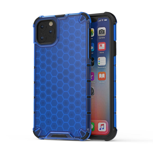 Shockproof Honeycomb PC + TPU Case for iPhone 11(Blue)-garmade.com