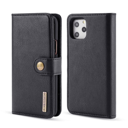 DG.MING Crazy Horse Texture Flip Detachable Magnetic Leather Case with Holder & Card Slots & Wallet for iPhone 11 Pro Max(Black)-garmade.com