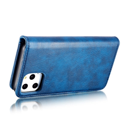 DG.MING Crazy Horse Texture Flip Detachable Magnetic Leather Case with Holder & Card Slots & Wallet For iPhone 11 Pro Max (Blue)-garmade.com