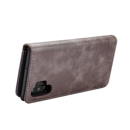 DG.MING Crazy Horse Texture Flip Detachable Magnetic Leather Case with Holder & Card Slots & Wallet for Samsung Galaxy Note 10(Grey)-garmade.com