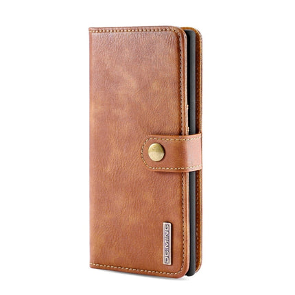 DG.MING Crazy Horse Texture Flip Detachable Magnetic Leather Case with Holder & Card Slots & Wallet for Samsung Galaxy Note 10(Brown)-garmade.com