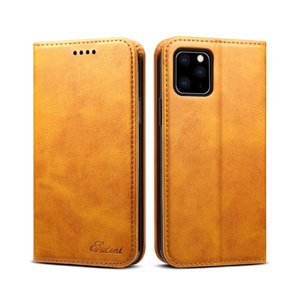Suteni Calf Texture Horizontal Flip Leather Case with Holder & Card Slots & Wallet for iPhone 11 Pro Max(Khaki)-garmade.com