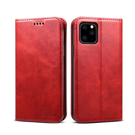 Suteni Calf Texture Horizontal Flip Leather Case with Holder & Card Slots & Wallet for iPhone 11 Pro Max(Red)-garmade.com