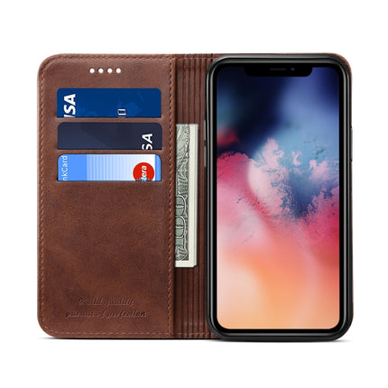 Suteni Calf Texture Horizontal Flip Leather Case with Holder & Card Slots & Wallet for iPhone 11 Pro Max(Brown)-garmade.com