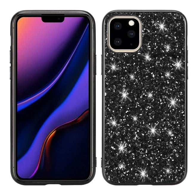 Glitter Powder Shockproof TPU Protective Case for iPhone 11(Black)-garmade.com